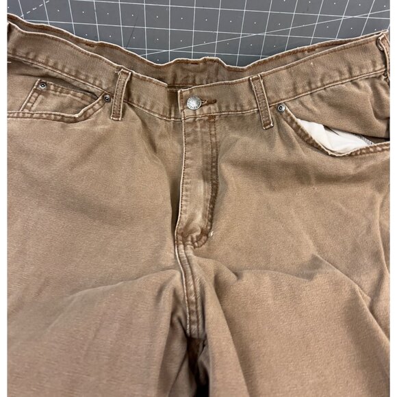Dickies Brown Canvas Duct Work Pants 36x29 Men’s Heavyweight Workwear - Picture 2 of 5